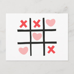 Carte Postale Valentine Tic Tac Toe