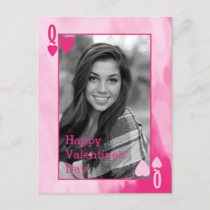 Carte Postale Valentines Aquarelle Queen Rose avec photo