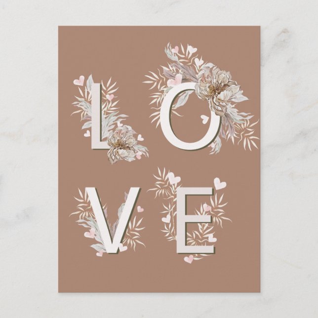 Carte Postale Valentines d'AMOUR florales (Devant)