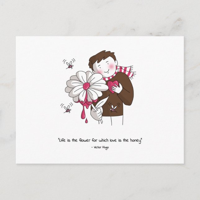 Carte Postale Valentine's Day - Life is the flower (Devant)