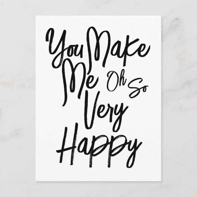 Carte Postale Valentine's Day Love You Make Me Happy Card. (Devant)