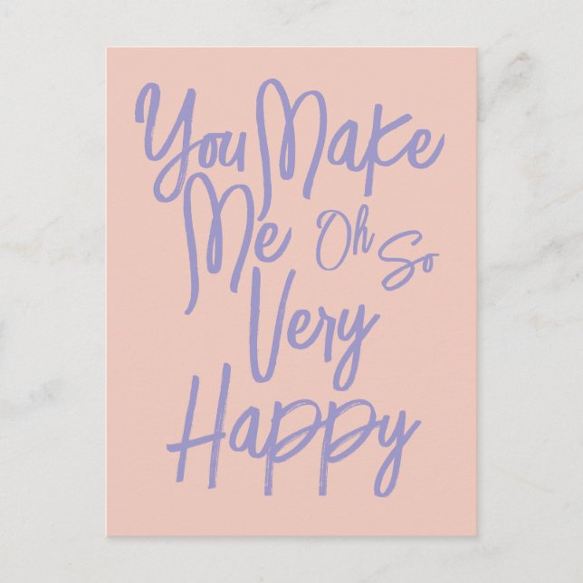 Carte Postale Valentine's Day Love You Make Me Happy Card. (Devant)