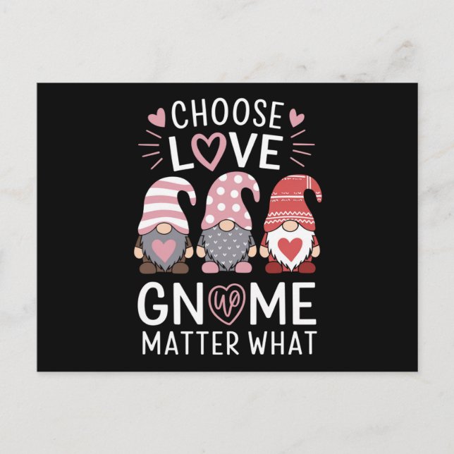 Carte Postale Valentines Jour Choisir Amour Gnome Matière Quoi (Devant)