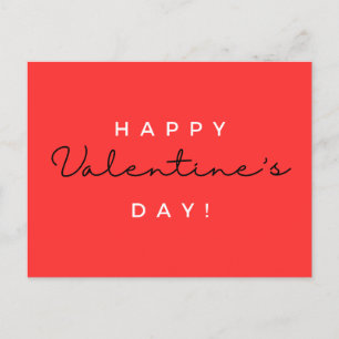 Carte Postale Valentines Jour Simple Élégante Typographie modern