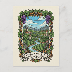 Carte Postale Vallée de Vipava, Slovénie