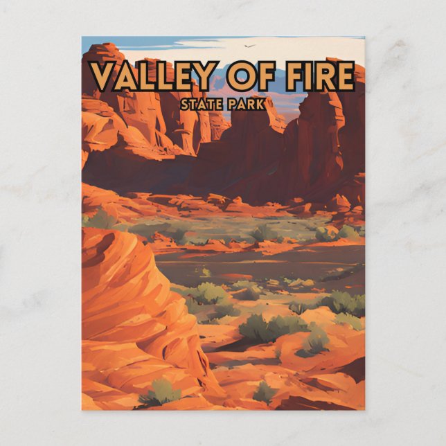 Carte Postale Vallée des incendies Parc d'état Rétro Affiche de  (Devant)
