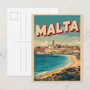 Carte Postale Valletta vintage, souvenirs et cadeaux de voyage d