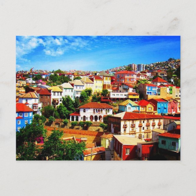 Carte Postale valparaíso couleurs chili (Devant)