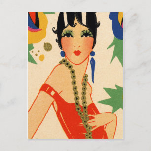 Carte Postale Vamp Art déco, Flapper des années 1920