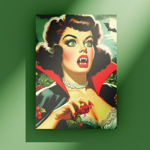 Carte Postale Vampire Mignon Pin-up