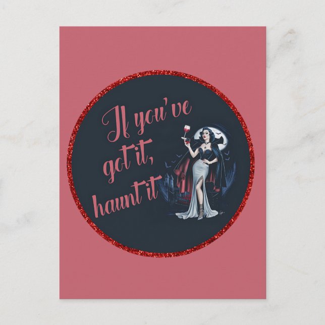 Carte Postale Vampire sexy Sultry Si vous l’avez, Haunt it it (Devant)