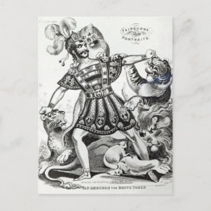 Carte Postale Van Amburgh le Brute Tamer, 1838