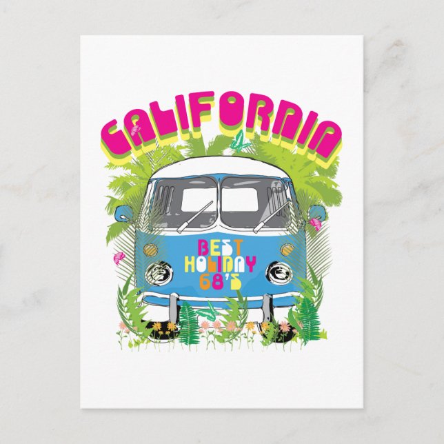 Carte Postale Van California Surfing (Devant)