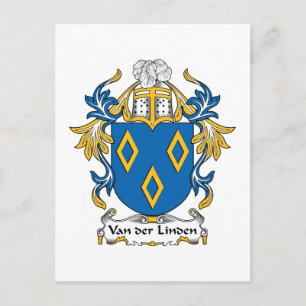 Carte Postale Van der Linden Family Crest