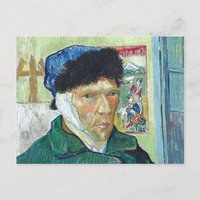 Carte Postale Van Gogh Autoportrait Bandaged Ear Art Peinture (Devant)