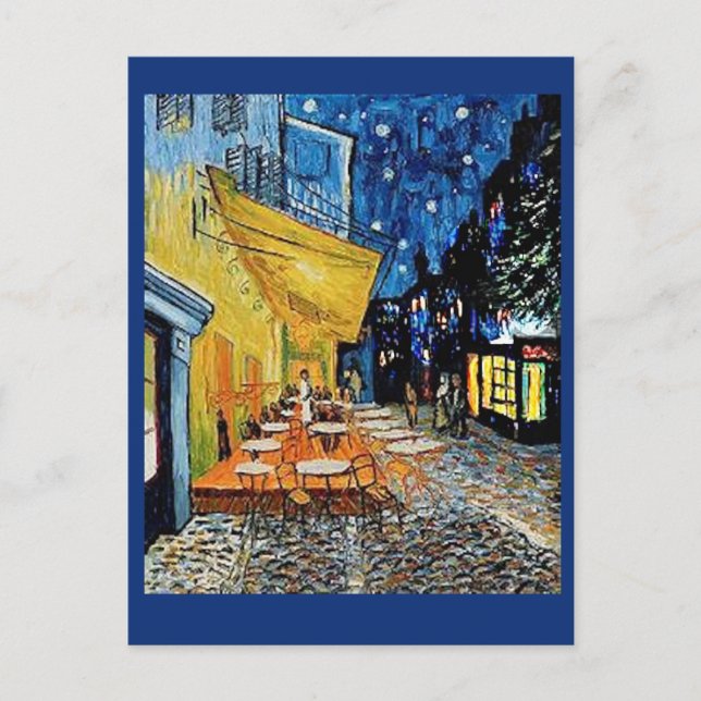 Carte Postale Van Gogh, Café Terrasse à la nuit, Art Post Card (Devant)