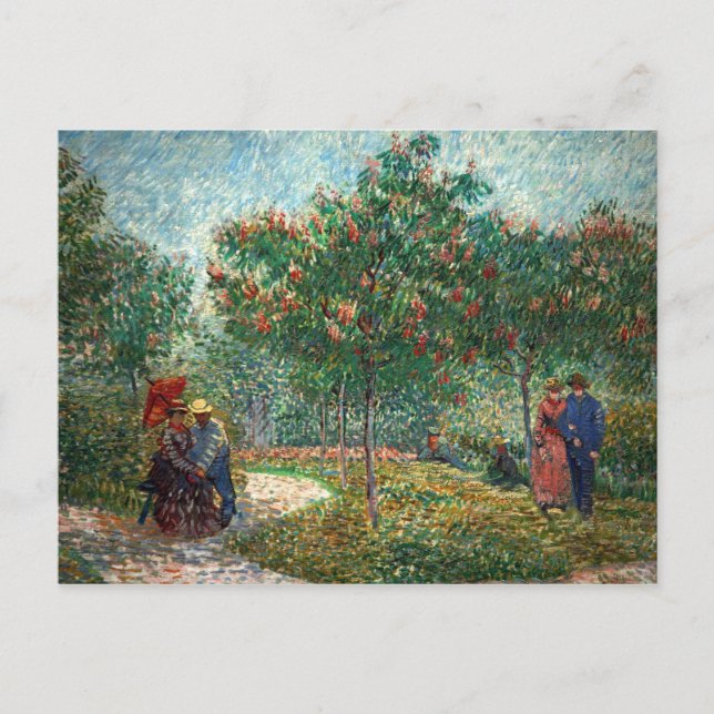 Carte Postale Van Gogh Garden à Montmartre avec amoureux (Devant)
