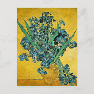 Carte Postale Van Gogh Irises Vase Yellow Floral Peinture
