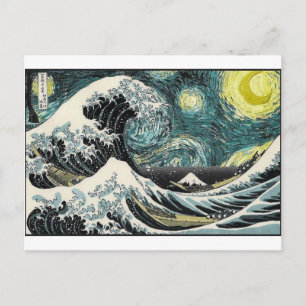 Carte Postale Van Gogh La Nuit étoilée - Hokusai La Grande Vague
