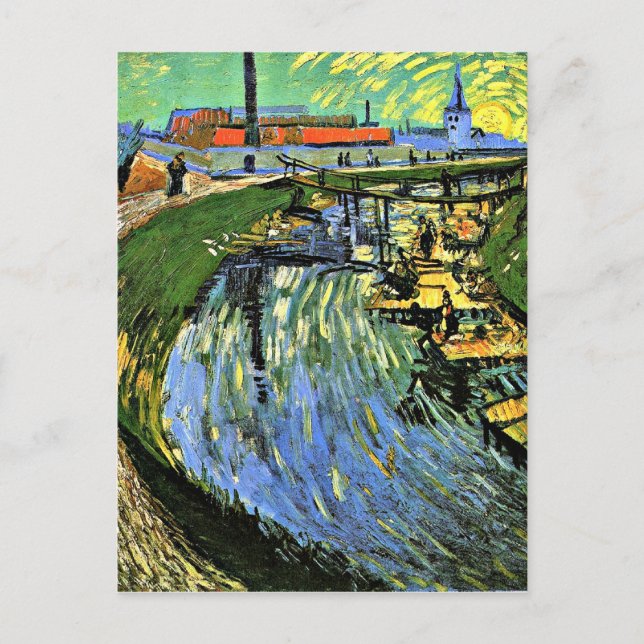 Carte Postale Van Gogh - La Roubine du Roi Canal avec Washerwome (Devant)