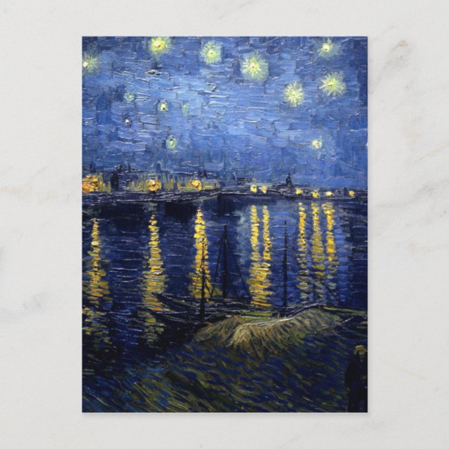 Carte Postale Van Gogh Nuit étoilée sur Rhône (Devant)