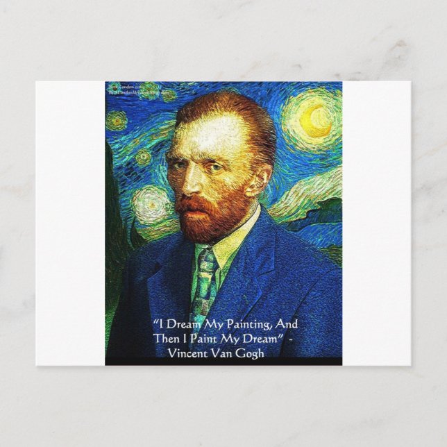 Carte Postale Van Gogh "Paint My Dreams" Cadeaux Mugs Cards Etc (Devant)
