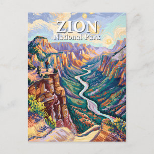 Carte Postale Van Gogh Parc national de Zion Canyon Rivière Rand