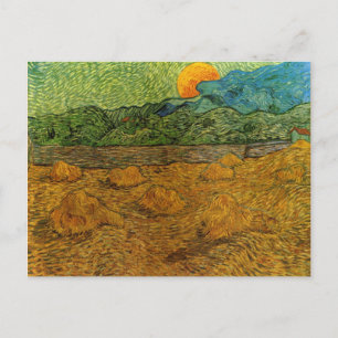 Carte Postale Van Gogh - Paysage du soir avec la lune montante