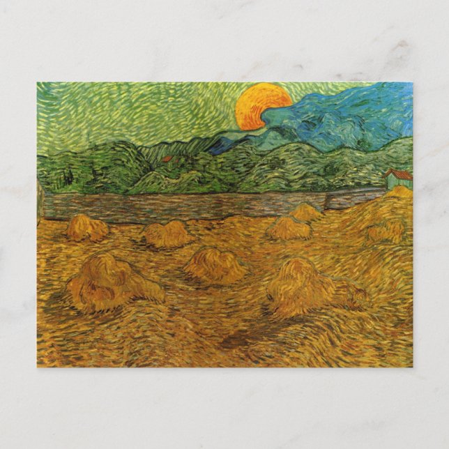 Carte Postale Van Gogh - Paysage du soir avec la lune montante (Devant)