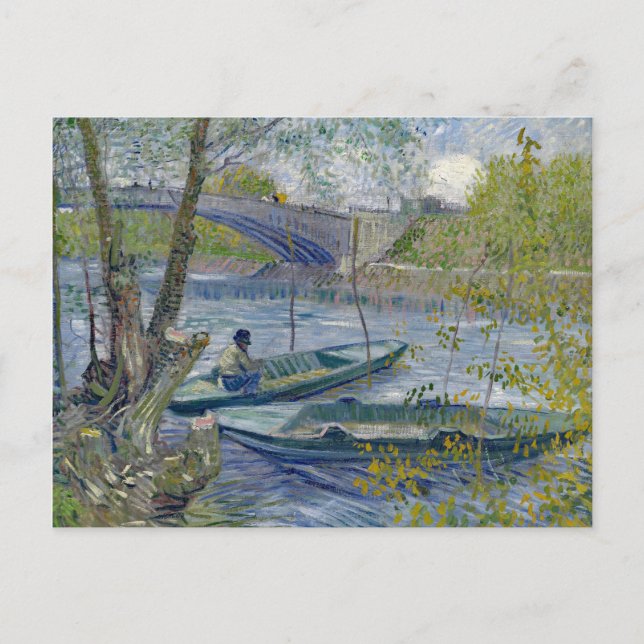 Carte Postale Van Gogh Pêche peinture de printemps (Devant)