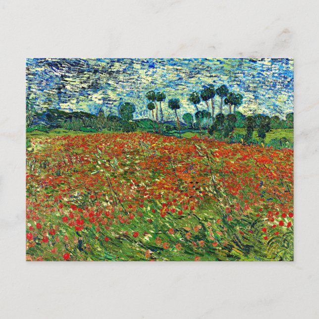 Carte Postale Van Gogh - Poppy Field, célèbre peinture, (Devant)