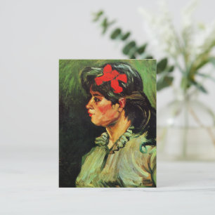 Carte Postale Van Gogh - Portrait de femme au ruban rouge