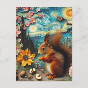 Carte Postale Van Gogh Squirrel Collage