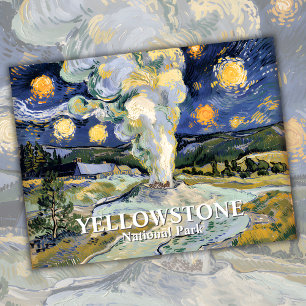 Carte Postale Van Gogh Starry Nuit Yellowstone Old Faithia Art