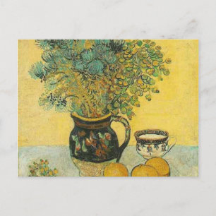 Carte Postale van gogh toujours vie majolica avec fleurs sauvage