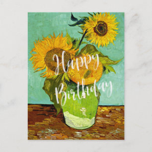Carte Postale Van Gogh - Tournesols, Trois, Joyeux Anniversaire
