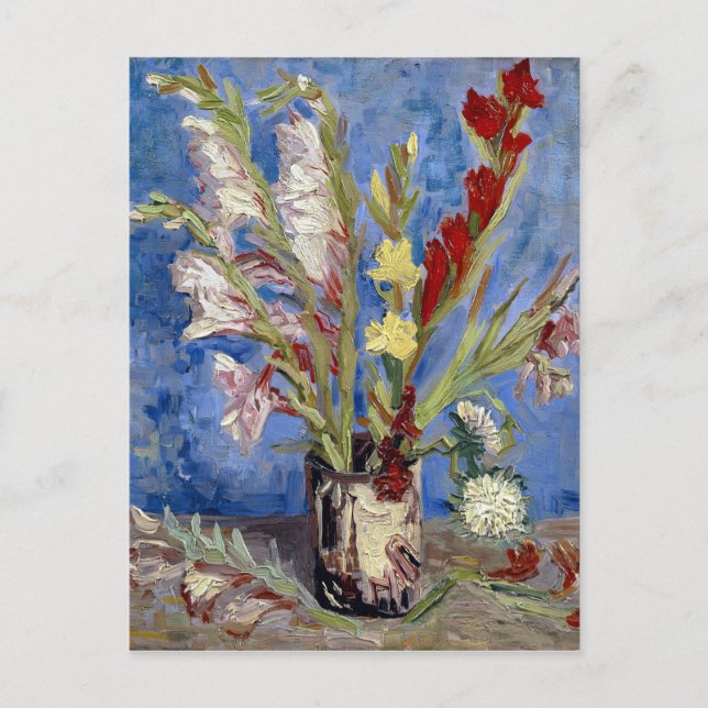 Carte Postale Van Gogh. Vase avec Gladioli et China Asters. (Devant)