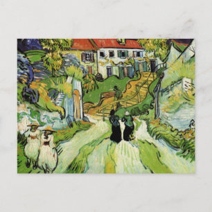 Carte Postale Van Gogh Village Street et Steps Auvers, Figures