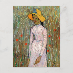 Carte Postale Van Gogh, Young Girl Standing; Arrière - plan du b