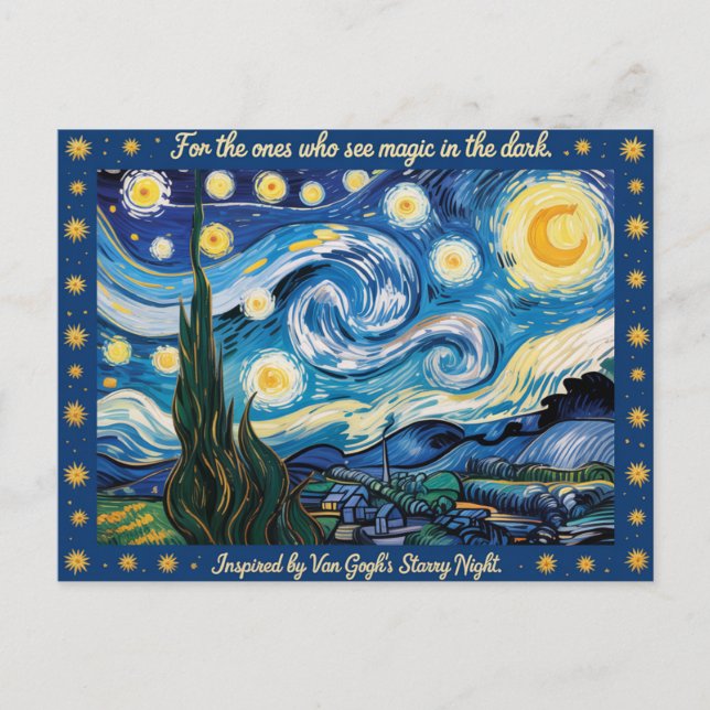 Carte Postale Van Goghs Starry Night Art Inspiré (Devant)