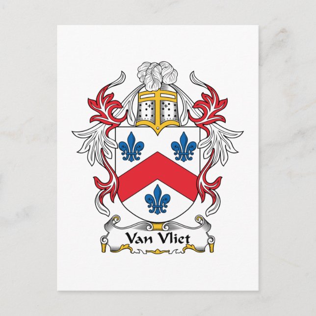 Carte Postale Van Vliet Family Crest (Devant)