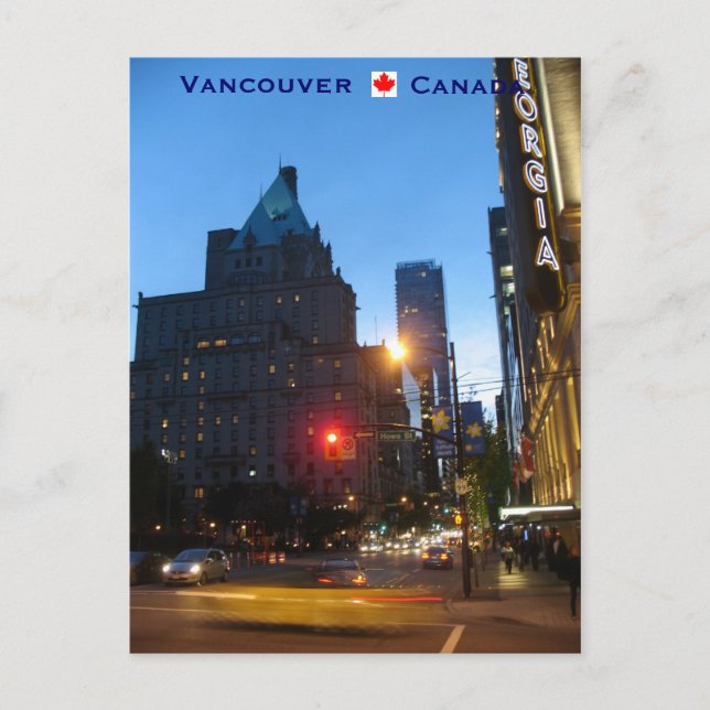 Carte Postale Vancouver par nuit Canada (Devant)
