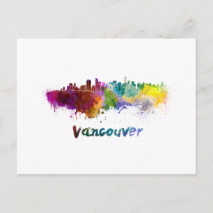 Carte Postale Vancouver skyline in watercolor