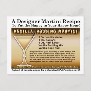 Carte postale Vanilla Pudding Martini Recette