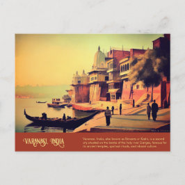 Carte Postale Varanasi Tableau Vintage Inde