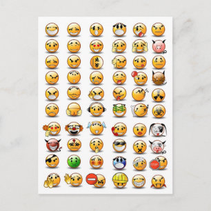 Carte Postale Variations d'une émoticône faciale