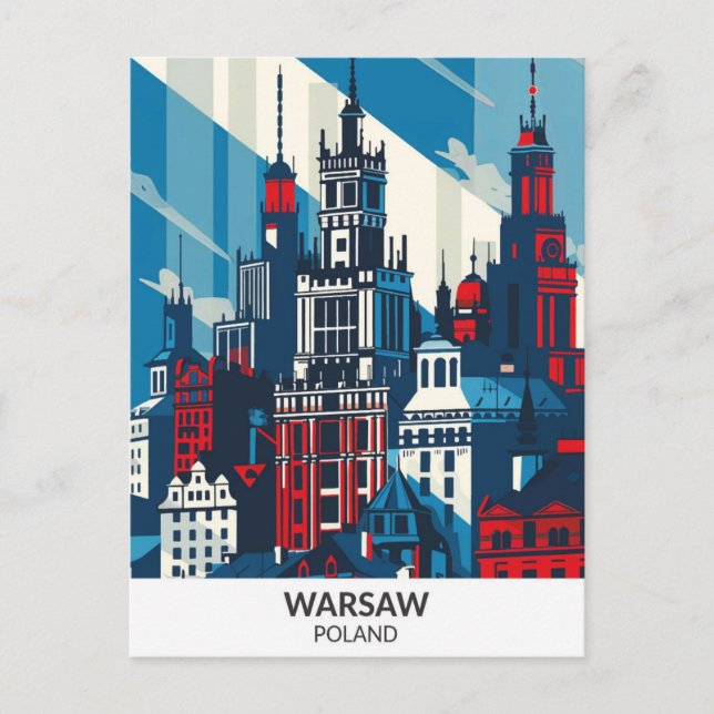 Carte Postale Varsovie Pologne Retro Voyage d'oeuvres d'art (Devant)