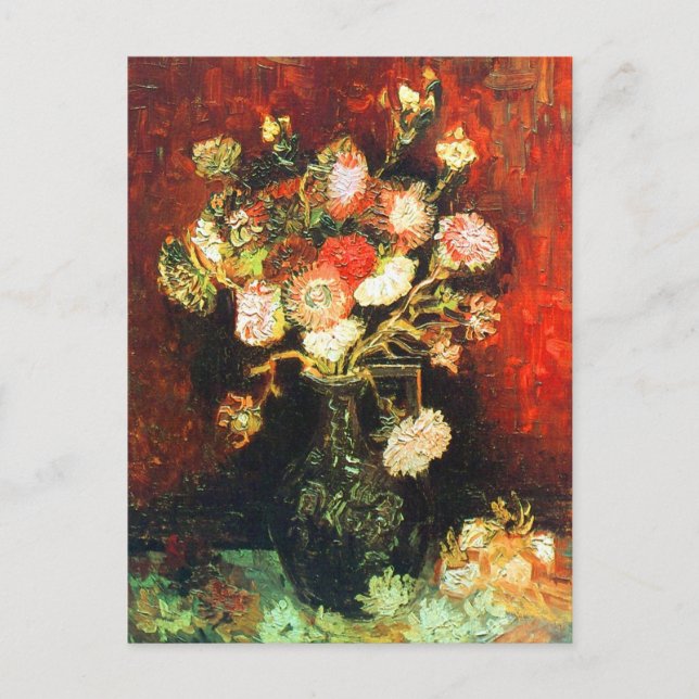 Carte Postale Vase avec Asters & Phlox Van Gogh Art (Devant)