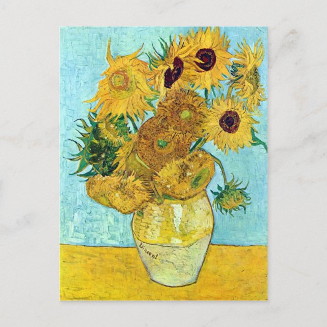 Carte Postale Vase avec douze tournesols par Vincent van Gogh (Devant)