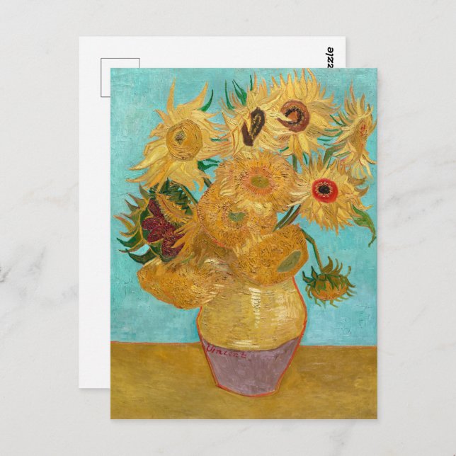 Carte Postale Vase avec douze tournesols | Van Gogh | (Devant / Derrière)